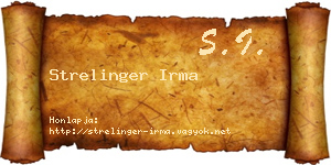 Strelinger Irma névjegykártya