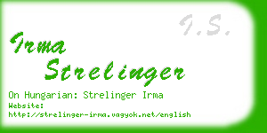 irma strelinger business card